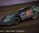 Morgan Ward competes in the Tri-State Late Model Series Big Buck Nationals at Brown County Speedway (Aberdeeen, SD) on August 30-31, 2024. (Cody Papke photo)