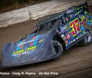 Morgan Ward at speed at Casino Speedway (Watertown, SD) during the 2024 campaign. (Cody Papke photo)