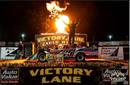 Jesse Aho grabs checkerd flag at Eagle Raceway