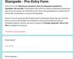 54th Annual Jamestown Stock Car Stampede - Pre-Entry List
