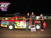 Keaton Atkinson wins the Factory Stock Feature on April 14th