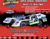 Saturday June 1st Open Wheel Modifieds hash it out for $1000.00 t