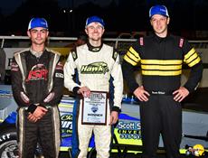 Dave Danzer and Tyler Thompson Twin 35 Victory Lan