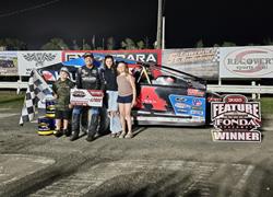 FRIESEN TIES DAVE LAPE ON THE FONDA SPEEDWAY ALL-TIME WIN LIST WITH 0.008 SEC WIN OVER YANKOWSKI