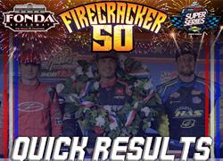 QUICK RESULTS 7/2/2025 – FIRECRACKER 50 PRESENTED BY HOLMES & KUGLER TOWING