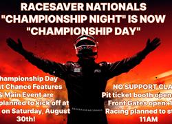 CHAMPIONSHIP DAY IS SATURDAY START