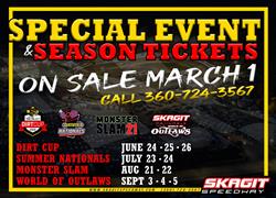SPECIAL EVENT & SEASON TICKETS ON
