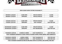 Classic Week Testing Slots Announc