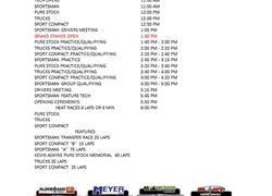 June 28th Race Day Schedule