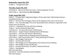 Hot Shoe 100 Schedule