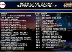 2022 Season Schedule for Lake Ozar