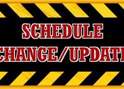 Important schedule update for 5/31 and 6/1