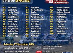 Sprintcars Nominations - Saturday