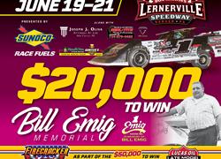 $20,000 TO-WIN "BILL EMIG MEMORIAL" PRESENTED BY SUNOCO ALONG WITH SEAL-TITE PAVING & JOSEPH J. OLIVA ATTORNEY AT LAW FOR HOVIS RUSH LATE MODEL FLYNN'