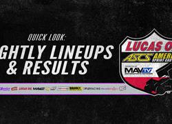 Lineups/Results - Lucas Oil Speedw