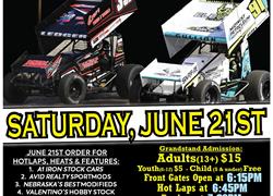 LATE START- SATURDAY NIGHT LIGHTS presented by Hippo Equipment & Nebraska's Best Lawn & Landscape -Sat, June 21st