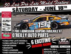 O'REILLY AUTO PARTS PRO LATE MODEL 50 SET FOR JUNE