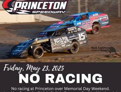 No Racing Friday, May 23rd - Back in Action May 30