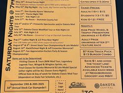 2025 Jamestown Speedway Schedule (Tentative)