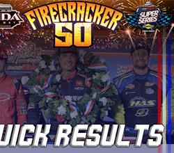 QUICK RESULTS 7/2/2025 – FIRECRACKER 50 PRESENTED BY HOLMES & KUG