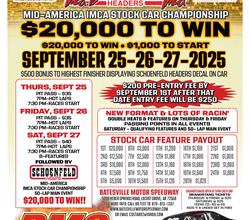 Batesville Motor Speedway - Schoenfeld Headers Stock Car Race - $