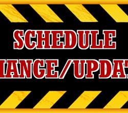 Important schedule update for 5/31 and 6/1