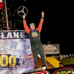 Ryan Gierke runs the top to secure his first WISSOTA 100 Modified