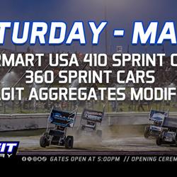 TWO CLASSES OF SPRINT CARS & THE MODIFIEDS SCHEDULED FOR MAY 11