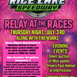 Relay at the Races Event Added To Firecracker Special July 3rd