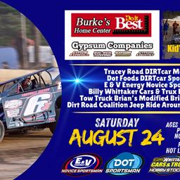 Burke&#39;s Home Center and Gypsum Companies present Fulton&#39;s Penultimate Regular Season race of 2024 this Saturday, August 24