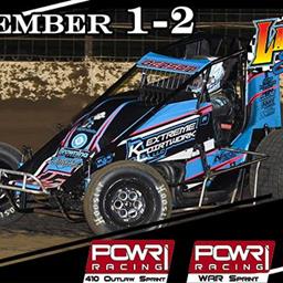 POWRi WAR Championship Weekend at Lake Ozark Speedway November 1-2