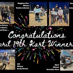 CONGRATULATIONS TO OUR FRIDAY NIGHT KART WINNERS!!