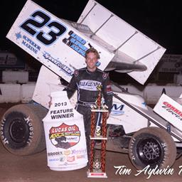 Seth Bergman thrills with Lucas Oil ASCS victory at Salina