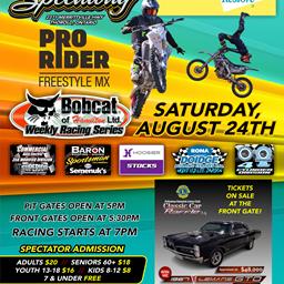 Pro Rider FMX and Full Card of Racing This Coming Saturday Night