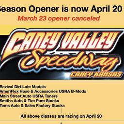 Season opener re-scheduled for April 20