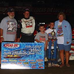Donnie Moran Motors from 7th to 1st in Lucas Oil Late Model Dirt Series Win at K-C Raceway
