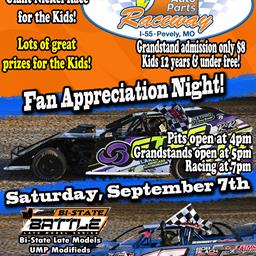 Fan Appreciation &amp; Kids Night this Saturday, September 7tth!