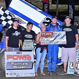 Noah Gass Gains Checkers with POWRi 410 Outlaw Sprints at Creek County Speedway