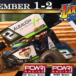 POWRi 410 Outlaw Sprint League November 1-2 Championship Weekend at Lake Ozark Speedway