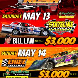 TRIPLEHEADER WEEKEND FOR HOVIS RUSH LATE MODEL FLYNN&#39;S TIRE TOUR; OUTLAW FRIDAY FOR &quot;GARY MONTGOMERY MEMORIAL&quot; FOLLOWED BY GENESEE SATURDAY &amp; BRADFORD