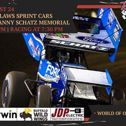 NEXT RACE: Saturday, August 24 – World of Outlaws Sprint Cars | Danny Schatz Memorial