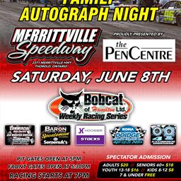 Family Autograph Night This Coming Saturday Night at Merrittville Speedway