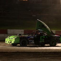 Devin Bell survives 75 laps of wild action in the Joe Mama’s Sporting Goods 4/6 Cylinder Enduro for the win. Dana Carter wins in the LaValley Building