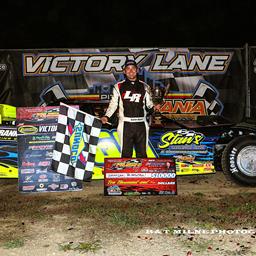 BRANDON BURGOON&#39;S 1ST CAREER HOVIS RUSH LATE MODEL FLYNN&#39;S TIRE/GUNTER&#39;S HONEY TOUR VICTORY IS WORTH $10,000 IN NIGHT 2 OF &quot;BILL HENDREN MEMORIAL&quot; PRE