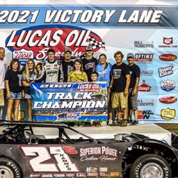 Cole Henson won twice with 11 top-five finishes en route to a repeat Lucas Oil Speedway ULMA Late Model championship at Lucas Oil Speedway. (GS Stanek Racing Photography)