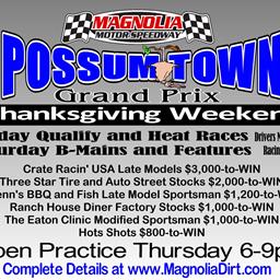 The Possum Town Grand Prix at The MAG Set for Thanksgiving Weekend