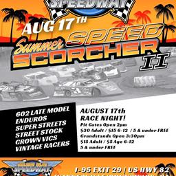 Summer Speed Scorcher II  set for Saturday 8/17