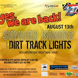 yes, we are back!  August 13th!
