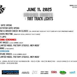 Summer Nights and Dirt Track Lights Wednesday Night Mini-Series Night 1!
