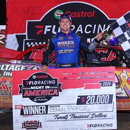 Bobby Pierce in Victory Lane at Lernerville Speedway on August 21, 2024. (Josh James Artwork image)